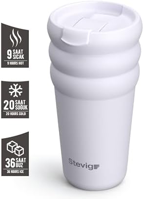 3 Bubble Two-Cap Straw Tumbler Çelik Termos 600 ML Lilac Hint ST-245
