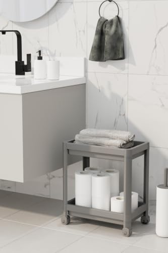 Alternative view of 2 Katlı Tekerlekli Tezgah Altı Gri Banyo Mutfak Rafı MIT1123