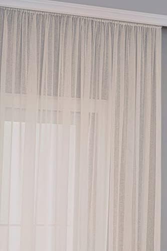 Gauze Fabric Design Folded Bej KETEN PLUS YÜKSEK KALİTELİ TÜL PERDE 350 x 260