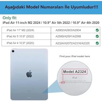 Alternative view of Ipad Air 11 M3 (2025) / M2 (2024) / Air 10.9 (2022/2020) Ile Uyumlu Kapaklı Standlı Uyku Modlu Smart Kılıf, Clove Purple