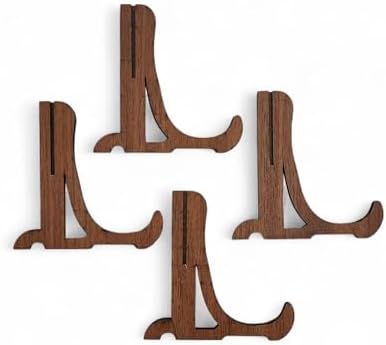 Tabak ve Süs Levhaları Gerçek Ahşap 4'lü Teşhir Ayağı 10 cm x 10 cm Stand - Görsel 3