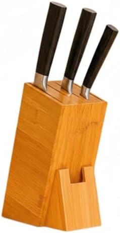 Alternative view of Bambu Ahşap Bıçak Standı – 220 mm Eğik Tasarım, Kaymaz Tabanlı, Çoklu Bıçak Yuvalı, Modern ve Doğal Mutfak Düzenleyici
