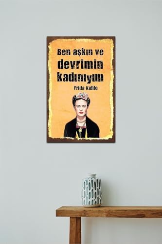 Ben Aşkın Ve Devrimin Kadınıyım Retro Vintage Ahşap Mdf Tablo