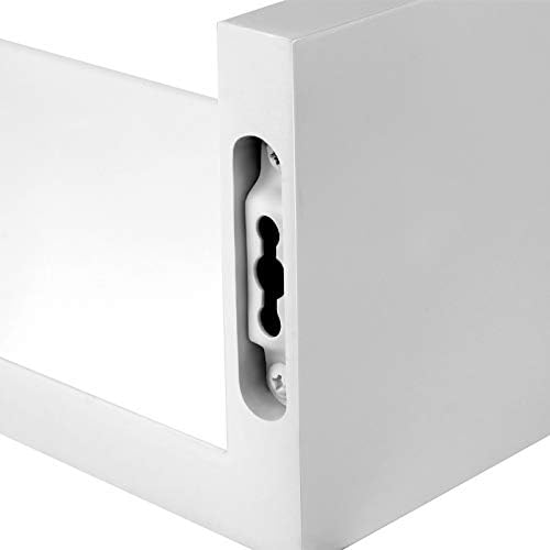 Duvar Rafları, 3'Lü Set, U Şeklinde Yüzer Raflar, Çok Parlak Yüzey, Yaratıcı Fikirler, Mdf'Den Yapılmış Depolama Rafı, Beyaz Lws40Wt - Görsel 3