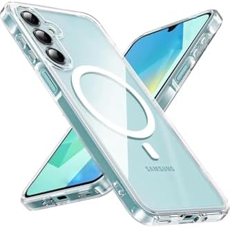 - Galaxy A17 ile uyumlu 5g Kılıf Magsafe ile uyumlu Wireless Kablosuz Şarj Destekli Sert Silikon Şeffaf Kapak