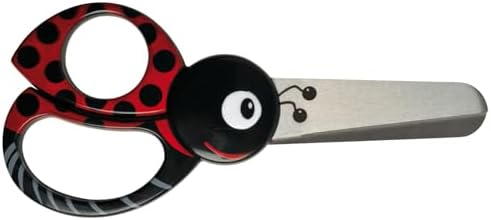 Fiskars Uğur böceği motifli çocuk hayvan makası, 4 yaşından itibaren, uzunluk: 13 cm, sağ ve sol elini kullananlar için, paslanmaz çelik bıçak/plastik saplar, kırmızı, 1004612