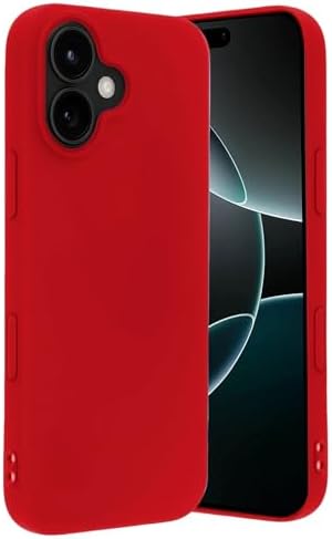 & AKSESUAR iPhone 17 ile Uyumlu İçi Kadife Dışı Mat Yapıya Sahip Koruma Sağlayan Lansman Silikon Kılıf (Kırmızı)