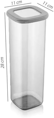 Alternative view of Şeffaf Kare Saklama Kabı Silikon Kapak Hava Geçirmez Kuru Baklagil Kahve Bakliyat Makarna Kuruyemiş Kutusu Çeyiz Seti (2 Adet, 2000 ml)