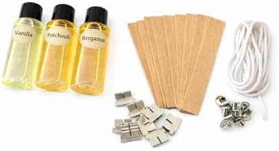 Alternative view of NS-era Mum Yapım Seti 30 ml Paçuli 30 ml Vanilya ve 30 ml Bergamot Esans, Ahşap fitil ve İp fitil
