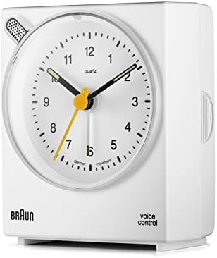 Kahverengi BNC004WHWH ses kumandalı alarm, klasik tasarım, beyaz