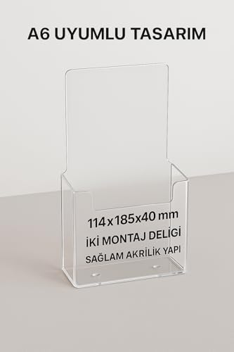 Alternative view of A6 Broşür Standı Şeffaf Akrilik | Masaüstü Föylük Broşürlük Taymar C110 | Ofis Kafe Resepsiyon Reklam Tutucu Pleksi Stand