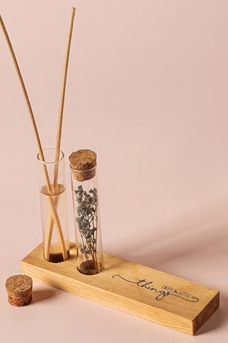 Doğum Günü Hediyesi Mottolu Çiçekli Dekoratif Set - Bambu Oda Kokusu Şişesi
