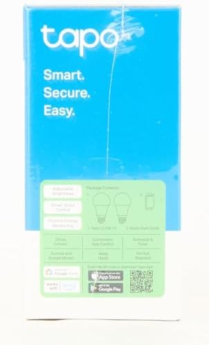 Tapo L510E 2-pack , Ayarlanabilir Akıllı Wi-Fi Ampulü, 806 Lümen, E27 Duy, 8,3W, Enerji tasarrufu, Amazon Alexa ve Google Home ile çalışır, Kısılabilir Yumuşak Sıcak Beyaz, Hub Gerekmez