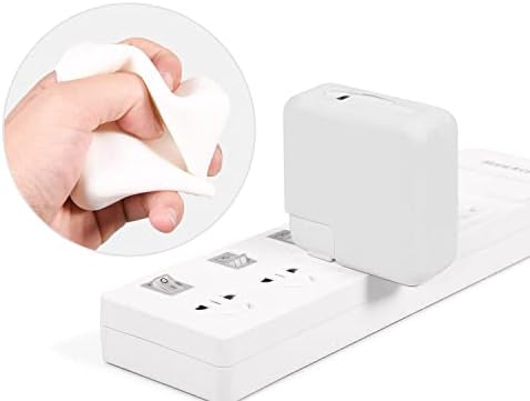 MacBook Şarj Adaptör Kılıfı Silikon 96W 87W 85W MagSafe USB-C Uyumlu A3427 A3185 A2992 A2779 A2442 A2141 A1990 A1707 A1398 A1297 A1286 | Esnek İnce Koruyucu Kapak Beyaz