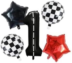 Alternative view of Yarış Temalı Doğum Günü Folyo Balon Takımı 1 Yaş, 1