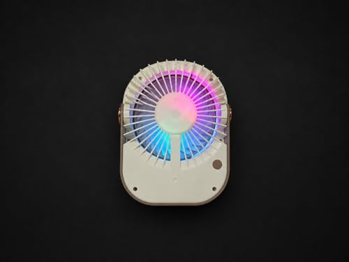 Alternative view of Mini Şarjlı Masaüstü Fan – RGB Işıklı ve Ayaklı Tasarım Çantada Taşımaya Uygun (KARMA RENK)