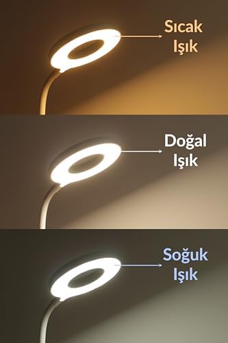 Alternative view of Telvesse Masa Lambası Dokunmatik 3 Renk 24 Led Telefon Standlı Kademeli Çalışma Okuma Işığı Gece Lambası Q3