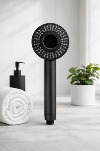 5 Fonksiyonlu Orta Delikli Yuvarlak Duş Başlığı, Masaj, Yağmurlama, Tazyikli Basınçlı, Su Tasarruflu, Kolay Temizlenebilir, Modern Ergonomik Tasarım, Lüks Banyo Duş Başlığı, Tüm Duş Sistemler