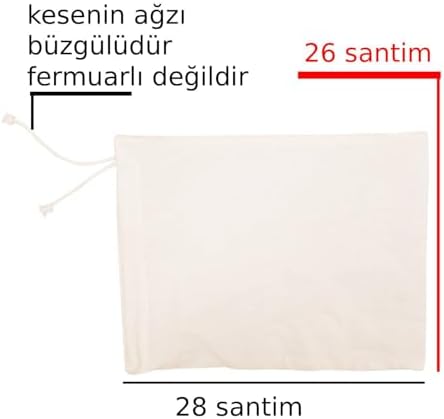 Bakliyat Ham Bez Saklama Kesesi Büzgülü Ürün Yüzde Yüz Pamuk Kotondur 28x26 santim Hacim 1,70 kg
