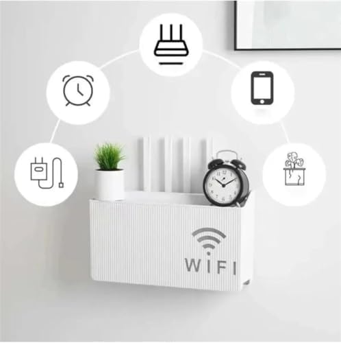 Alternative view of SUWORS Dekoratif Modem ve Kablo Saklama Kutusu - Duvara Monte Edilebilir Plastik Router Gizleyici, Ev ve Ofis İçin Düzenleyici Wi-Fi Kutusu (25x15x6 cm) - Beyaz