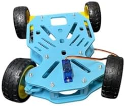 Arduino Uyumlu Ön Tekerleri Dönebilen 4WD Robot Araba Platform Kiti Seti Monte - Görsel 3