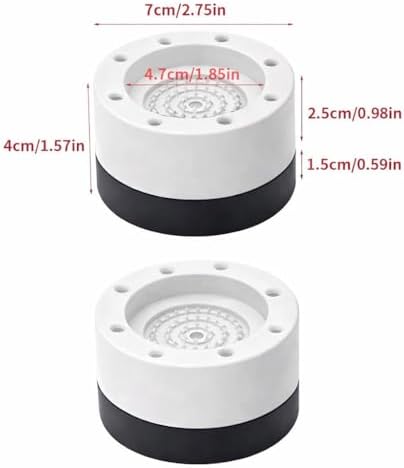 Alternative view of Beyaz Eşya Ayağı Çamaşır Makinesi Mobilya Titreşim Önleyici Kaydırmaz Yükseltici 4 Lü BEYAZ (3.5 CM)