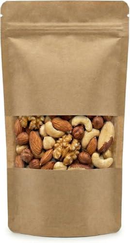 MELDORO Pencereli Kraft Doypack Kilitli Poşet (11x18,5 cm) - 50 Adet - Dik Duran Kilitli Torba, Küçük Boy (yaklaşık 100 gr Malzeme için) - Görsel 2