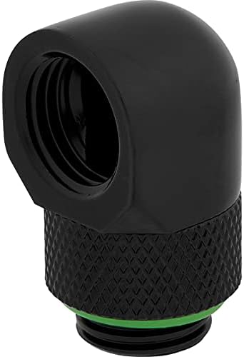 Hydro X Series 90° uç adaptörü döndürülebilir (ikili paket, G1/4 inç BSPP adaptör dişlisi, pirinç üretim dayanıklılık, güvenli dönme mekanizması, yüksek akış hızları için tasarlanmıştır) siyah