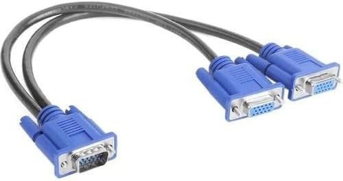 PX-1170 VGA Y Kablo, VGAto 2xVGA Çoklayıcı Splitter Kablo, 1 VGA Çıkışı 2 Monitör TV Projeksiyona Aynı Görüntü Aktarma Kablosu, PC Laptop Ekran Kartı İçin VGA to 2 AnalogVGA Dişi Çoğaltıcı - Görsel 2