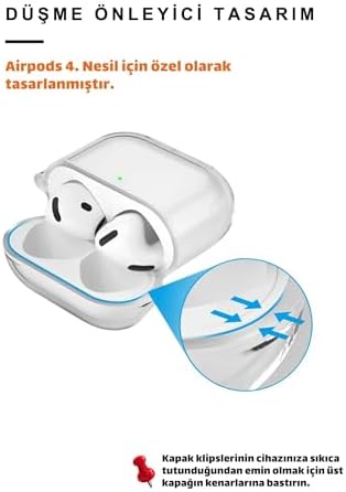 Alternative view of 4.Nesil Uyumlu Şeffaf Premium Kulaklık Kılıfı, Kulaklık İpi Ve 3'ü 1 Arada Temizleme Kalemi Seti (Şeffaf)