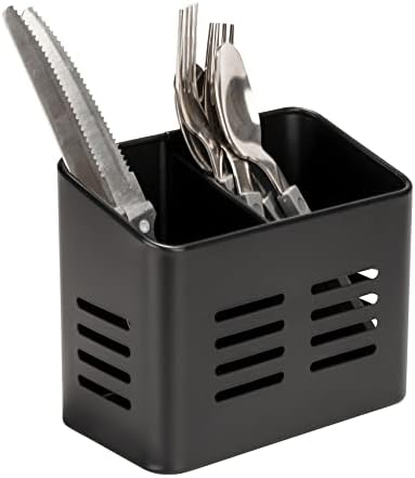 Alternative view of Baco çatal bıçak sepeti, Siyah Açık hava mutfak sepeti, çatal bıçak takımı için siyah toz kaplamalı metalden yapılmıştır, 16 x 13,5 x 9 cm