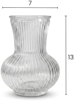 Pure Model El Yapımı Üfleme Cam Küçük Vazo - Şeffaf Optikli Dekoratif Çiçeklik 13x7 cm - Görsel 3