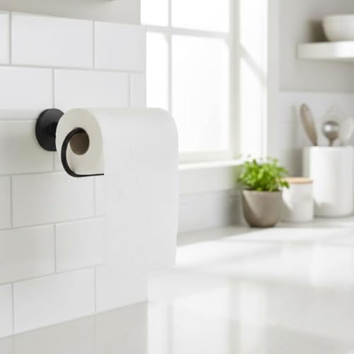 Alternative view of Mat Siyah Kağıt Havluluk – Duvara Monte Metal Tuvalet Kağıdı, Kağıt Havlu Askısı 25 cm, Güçlü Yapışkanlı Duvara Montaj