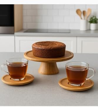 Alternative view of Bambu Çay Tabağı Altlığı, Yuvarlak, Kahverengi, Elde Yıkama, Bulaşık Makinesi Kullanımına Uygun Değil, 10 x 10 cm, 6 Parça