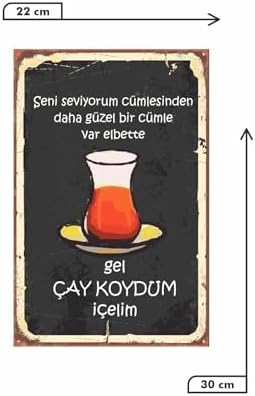 Alternative view of Gel Çay Koydum Içelim Retro Vintage Drtr0002 Ahşap Mdf Tablo