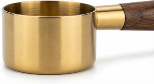 Alternative view of Gold Paslanmaz Çelik ve Akasya Ahşap Saplı Premium Kahve Ölçü Kaşığı - 15ml (1 Yemek Kaşığı) Hassas Barista Ölçeği - Uzun Saplı Şık Tasarım