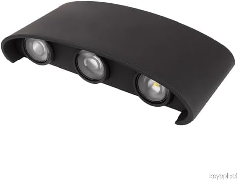 Alternative view of Tepegöz 9W Dekoratif Çift Yönlü Bahçe Aplik – IP65 Su Geçirmez, Mercekli LED, 3200K Günışığı Rengi, İç ve Dış Mekan Duvar Aydınlatması, Modern Siyah Gövde