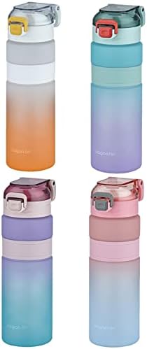 Alternative view of Çift Renk 800ml Kaydırmaz Silikon Gövde Rahat İçim-Pipetsiz- Motivasyon Su Matarası