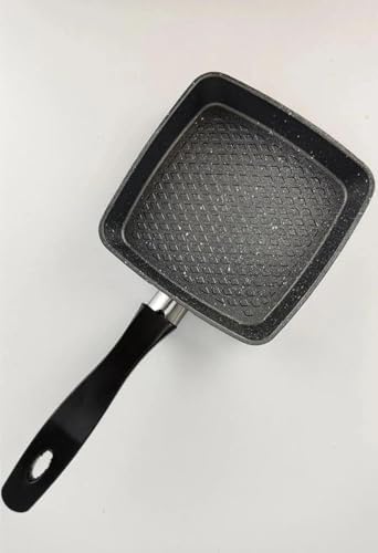 12 cm Granit Sos Tavası – Mini Tereyağı Tavası, Yapışmaz Küçük Tava, Yumurtalık, Sos ve Tereyağı Eritme İçin Tek Kişilik Mutfak Tavası (Kare)