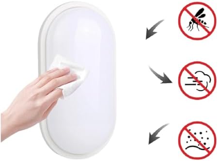 20W Oval Beyaz LED Nemliyer Armatür – IP65 Su Geçirmez Tavan/Duvar Lambası, 6500K Beyaz Işık, 2000 Lümen, 27x16.7 cm, İç ve Dış Mekan Kullanıma Uygun, Banyo Balkon Bahçe Aydınlatması