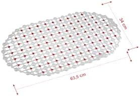 Eko Serisi Banyo - Küvet İçi Kaydırmaz Vantuzlu Oluklu Oval Paspas 63 x 34 cm, Kırmızı