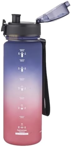 500ml Soft Touch Çift Renk Motivasyon Tritan Su Matarası (Lacivert-Kırmızı)