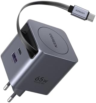 Alternative view of 65W Makaralı Dahili Kablolu GaN Hızlı Şarj Cihazı, 2xUSB-C, 1xUSB-A, Gri, 65825