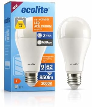 Alternative view of Şarjlı LED Acil Durum Ampulü 9W E27 (Sarı)