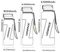 Alternative view of 850ml Pipetli Ölçü Skalalı Şeffaf Gövde Tritan Su Matarası (Yeşil)