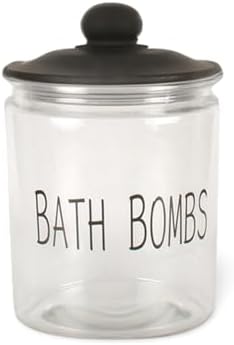 1,8 L Cam Deterjanlık Kavanoz – Amber Renk, Kapaklı “BATH BOMBS” Saklama Kabı, Çamaşır Deterjan Kapsülü ve Pod Düzenleyici