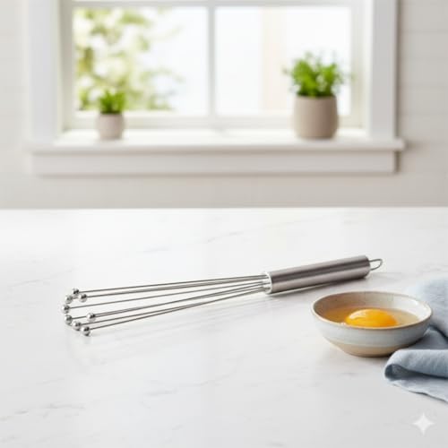 Alternative view of Paslanmaz Çelik Top Uçlu Çubuk Çırpıcı (31 cm) | Profesyonel Ball Whisk | Hızlı ve Kolay Karıştırma | Yumurta, Sos ve Hamurlar İçin İdeal