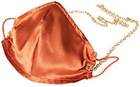 House of Silk %100 İpek Kiremit Rengi Ağız Maskesi Zincir Detaylı