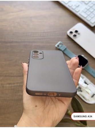 Süper İnce Mat Ultra Thin Silikon Kılıf Buzlu Beyaz  Galaxy A34 ile uyumlu