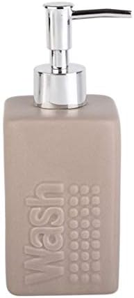 SERAMİK SIVI SABUNLUK BEJ MODERN 7X7X17CM 300ML BANYO SETİ